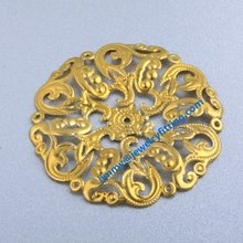 800pc brass 44mm  filigree flower components jewelry findings color  can be plated 2024 - buy cheap