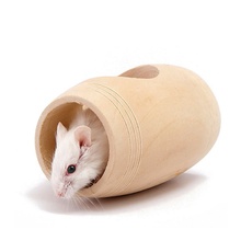 Cama de gaiola de madeira de hamster pequeno, casa de brinquedos, ratos, jarros de estimação, comprimento de 8 cm 2024 - compre barato