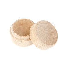 Round Wooden Wedding Ring Jewelry Trinket Box Wood Storage Container Case 2024 - compre barato