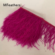 10meters Natural Hot Pink Ostrich Feather Trim Fringe Ribbon For Wedding Decoration Dress/Clothes Accessory Feather lace 43color 2024 - buy cheap