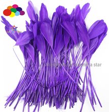 Pluma de cola de gallo púrpura oscuro, decoración para fiesta, plumas largas de faisán, 15-20cm, 100 Uds. 2024 - compra barato
