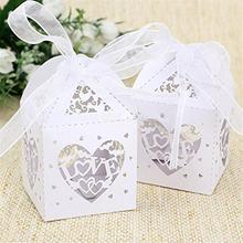 50pcs Love Heart Laser Cutting Wedding Candy Box Wedding Gifts For Guests Wedding Favors And Gifts Party Decorations 2024 - buy cheap
