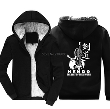 Fashion Kendo Single Strike Hoodies Men's Cotton Keep Warm Winter Male Thicken Sweatshirts Hip Hop Jacket Harajuku Streetwear 2024 - buy cheap