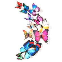 3D наклейки на стену ISHOWTIENDA, наклейки на стену, декоративные наклейки для дома, цветные 3D бабочки 2024 - купить недорого
