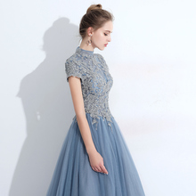 Женское длинное бальное платье, синее платье для вечеринки 2024 - купить недорого