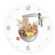 Ramen Food Wall Clock Hot Fashion Modern Glass Top Living Room Kitchen Shop Cute Color Super Quiet Clock 2024 - buy cheap