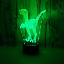 Lâmpada noturna de dinossauro 3d, criativo, presente para crianças, luzes, novidade, usb, luz noturna para quarto infantil 2024 - compre barato
