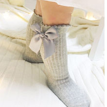 Calcetines hasta la rodilla de algodón con lazo para niña, calcetín de cintura alta, de 0 a 4 años, Skarpetki 2024 - compra barato