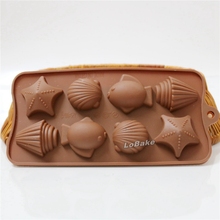 8 cavities 21*10.5cm starfish sea animals shape silicone chocolate mold candy cookie moulds for DIY baking tools 2024 - buy cheap