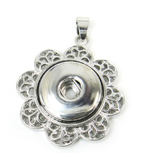 New arrive Free shipping 1.8- 2cm alloy hollow flower button Necklace pendant  DIY Fashion metal press button Jewelry 2024 - buy cheap