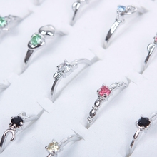 30 unid/set de joyería para dedo, anillos de cristal de diamantes de imitación multicolor, regalo de San Valentín para mujeres y niñas #57304 2024 - compra barato