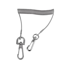 Retractable Coiled Stainless Steel Wire Fishing Rod Safety Lanyard Pier Rope Tether Grey 2024 - buy cheap