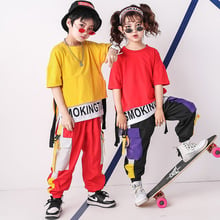 Modern Jazz Outfits for Kids Girl Boy Street Dance Hip Hop Costumes Hiphop T-shirt Pants Children's Stage Performance Clothes 2024 - buy cheap