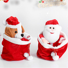 25cm PeekBoo Singing Santa Claus Electric Plush Doll Stuffed Kriss Kringle Hide Seek Musical Interactive Toy Gift for Christmas 2024 - buy cheap