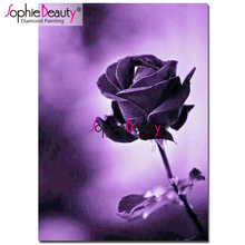 Sophie Beauty purple Rose Diy Diamond Painting Cross Stitch Handcraft Embroidery Rhinestone Mosaic Home Decro Gift Flower C691 2024 - buy cheap