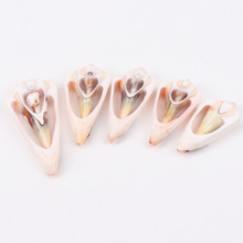 40-53mm white Natural Spiral Shell Loose Beads for jewelry making DIY 5pcs TRS0132X 2024 - buy cheap