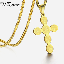 UZone Saint Benedict Medal Crucifix Necklaces Stainless Steel Catholic Cross Necklace Pendants Charm Jewelry for Women Men 2024 - buy cheap