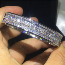 Vecpadrão joia princesa corte aaaaa cz bracelete com preenchimento de ouro branco pulseira para festa de noiva acessórios de casamento presente 2024 - compre barato