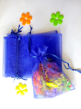 Bolsas de Organza de Navidad, bolsa de embalaje pequeña con cordón azul real para alimentos/joyas/dulces, 10x15cm, 1000 unids/lote 2024 - compra barato