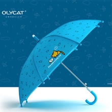 Olícat guarda-chuva infantil cabo longo à prova de vento leve estilo gato fofo guarda-chuva estilo estudante chuva cores qualidade 2024 - compre barato