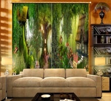 European style Home Decor Curtains 3D Blackout Window Curtain For Living room Bedroom Hotel Primeval forest 3D Curtains 2024 - buy cheap