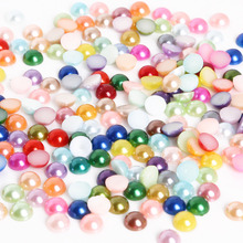 Cuentas redondas de perlas de imitación ABS para manualidades, abalorios semiredondos de 8mm para decoración de álbumes de recortes, 200 Uds. 2024 - compra barato