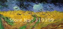 Vincent Van Gogh-pintura al óleo sobre lienzo de lino, lienzo con cuervos, 1890 ,100% hecho a mano, envío por DHL, calidad de museo 2024 - compra barato