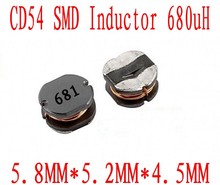 1000 unids/lote Inductores de potencia SMD CD54 680uh 681 Chip inductor 5,8*5*4,5mm 2024 - compra barato