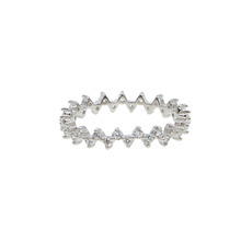 925 Sterling silver engagement band prong setting AAA cubic zirconia silver simple small finger ring 2024 - buy cheap