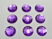 100 Dark Purple Acrylic Flatback Faceted Round Rhinestone Gems 16mm No Hole 2024 - buy cheap