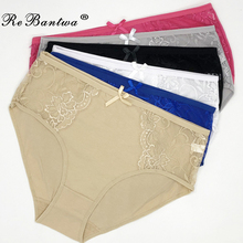 Rebantwa 10pcs Mother Underwears Plus Size 2XL 3XL 4XL Hight Waist Panties Women Briefs Lace Sexy Lingerie Knickers Wholesale 2024 - buy cheap