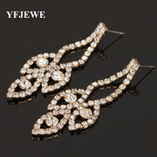YFJEWE Crystal Rhinestone Long Earrings Shape Drop Dangle Big Earrings Women Wedding Bridal Earrings Jewelry Accessories E348 2024 - buy cheap