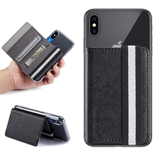 Suporte em lona e couro para cartões para iphone, adesivo para iphone 11 pro x xr xs max 6 6s 7 8 plus samsung note 10 s10 s9 a50 a70 2024 - compre barato