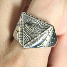 Anel de olho de deus 316l de aço inoxidável, joias masculinas e masculinas, 1 peça 2024 - compre barato
