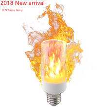 E27 E14 B22 Светодиодный светильник пламени, светильник пламени, эффект огня, кукуруза, лампа 66 светодиодный S 99 светодиодный S 220V 110V 2835SMD Мерцающая эмуляция, Ночник светильник s 2024 - купить недорого