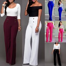 Trousers Women Rushed Solid Pantalon Mujer Palazzo Pants Pantalones De Mujer 2019 New Women's Pants High Waist Button Wide Leg 2024 - buy cheap