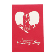 3D Pop Up Cartões Convites Cartões de Papel Ofício Do Valentim Do Amante Amor Romântico de Aniversário Cartão Cartão de Aniversário de Casamento 2024 - compre barato