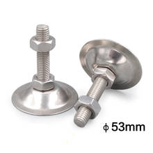 1Pcs M6x(40mm-150mm) 304 stainless steel foot cup screw horn adjustable flat support table bolts Head 53mm High Quality 2024 - buy cheap