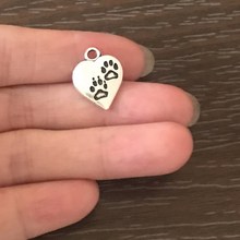 12PCS DIY Jewelry Making Paw Print Heart Charms Zinc Alloy Pendant Charm for Bracelets Necklaces Earrings Bookmarks Key Chains 2024 - buy cheap