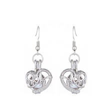 Jewelry White Freshwater Cultured Pearl Caged Drop Earrings 2024 - buy cheap