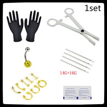 1Set Body Piercing Jewelry Tool Sets Piercing Jewelry Needles Kit Sex Belly Tongue Eyebrow Nipple Lip Nose Disposable 2024 - buy cheap