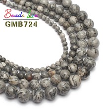 Hot Sale 6 8 10 12mm Natural Map Jaspe Stone Round Loose Beads for Beadwork Jewelry Making Diy Charms Bracelet Necklace 15 Inch 2024 - buy cheap