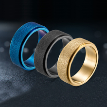 Обручальное кольцо для мужчин и женщин, вращающееся кольцо из нержавеющей стали, ширина 8 мм, цвет черный, синий, золотой 2024 - купить недорого