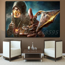 Mortal Kombat X Scorpion HD Wallpaper Canvas Painting Print Living Room Home Decor Modern Wall Art Oil Painting Poster Artwork 2024 - buy cheap