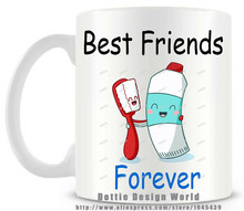 Забавная кружка Best Friends forever для путешествий, керамическая кружка, цвет белый кофе, чай, индивидуальный подарок на день рождения и Рождество, бесплатная доставка 2024 - купить недорого