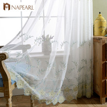 NAPEARL Embroidered Rideaux Sheers Curtains modern transparent beads design ready made Window Drapes Fabric Curtains for bedroom 2024 - buy cheap