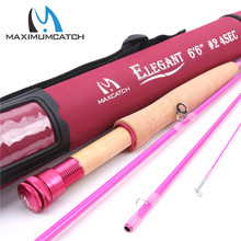 Maximumcatch 6.5FT/9FT Pink Fly Rod 30T Carbon Fiber Medium-Fast Fly Fishing Rod 2/5WT 4Pieces For Ladies 2024 - buy cheap