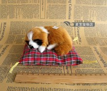 small cute simulation yellow dog toy lifelike sleeping dog gift about 14x13cm 2024 - buy cheap