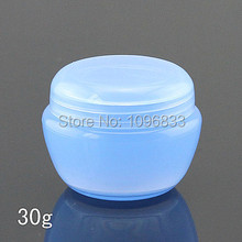 30g Blue Mushroom Jar, Plastic Cosmetic Cream Jar, Blue Cream Box, Empty Cosmetic Containers, Cosmetic Sample Bottles, 50PCS/Lot 2024 - buy cheap