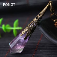 New Natural Purple stone Pendulums for dowsing healing crystals Chakra pendulum charms necklace pendant Women Fashion jewelry 2024 - buy cheap